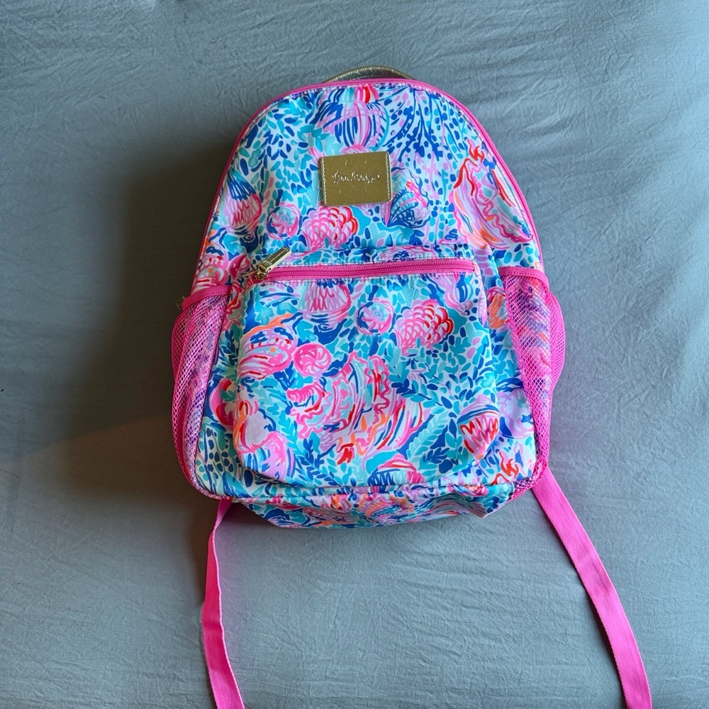 Lilly Pulitzer Pink and Blue Backpack